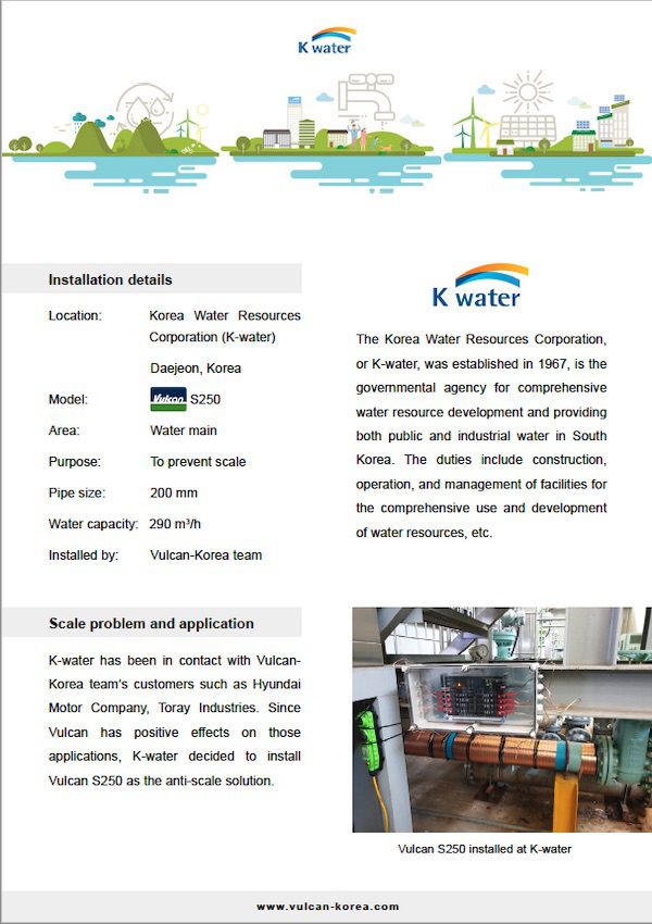 Korean Water uses Vulcan Descaler